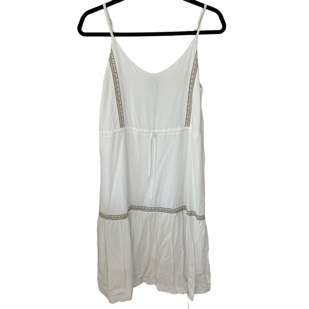 Frank and Oak White Embroidered Cami Tiered Midi Dress SZ Small - Picture 10 of 14